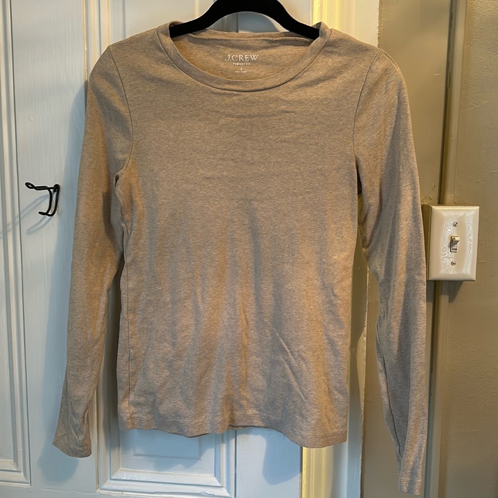 J. crew beige Heather long sleeve tee